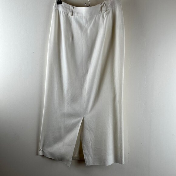 Vintage Talbots Linen Pleated White Skirt 8 - Picture 2 of 5